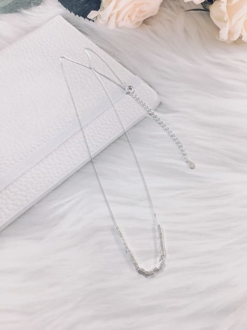 KEVIN 925 Sterling Silver Square Dainty Initials Necklace