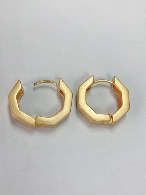 Electric sand gold Zinc Alloy Hexagon Classic Huggie Earring