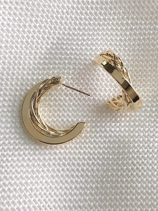 KEVIN Brass Cone Minimalist Hoop Earring 2