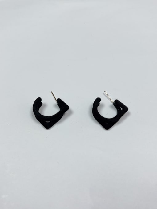 Black Brass Irregular Trend Stud Earring