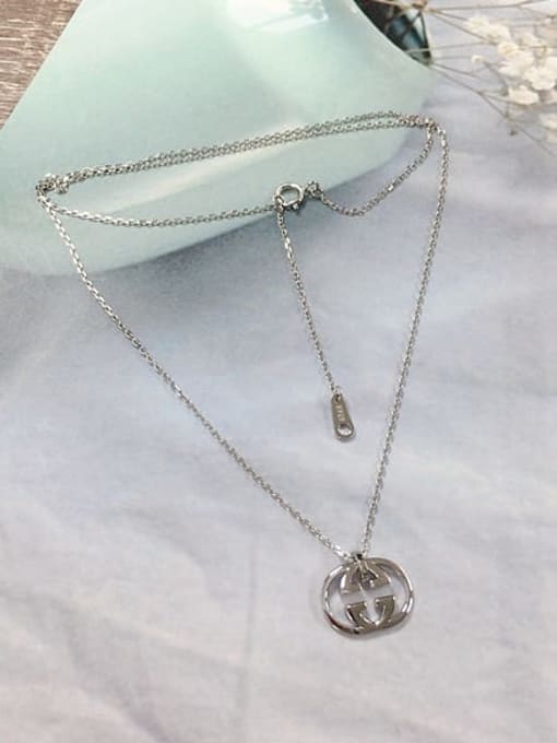 Silver 925 Sterling Silver Irregular Dainty Initials Necklace