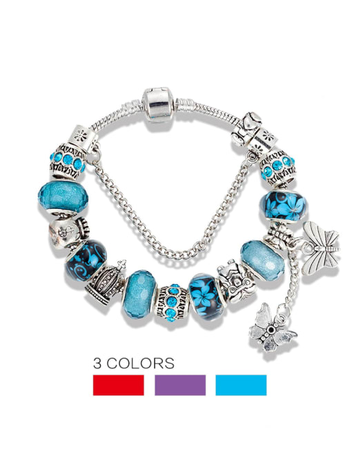 KEVIN Copper Alloy Rhinestone Glass beads Round Classic Charm Bracelet 2