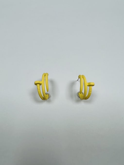 Ibecca Brass Enamel Irregular Trend Stud Earring 0