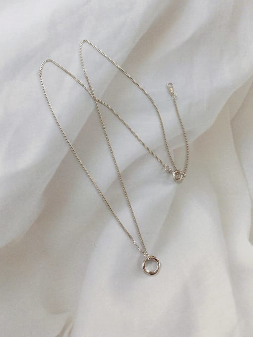 KEVIN 925 Sterling Silver Round Dainty Link Necklace 1