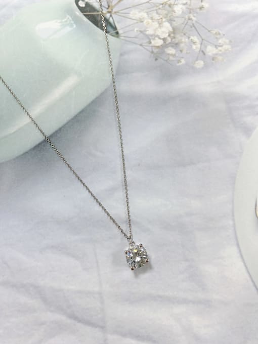 KEVIN Brass Cubic Zirconia White Round Dainty Initials Necklace 0