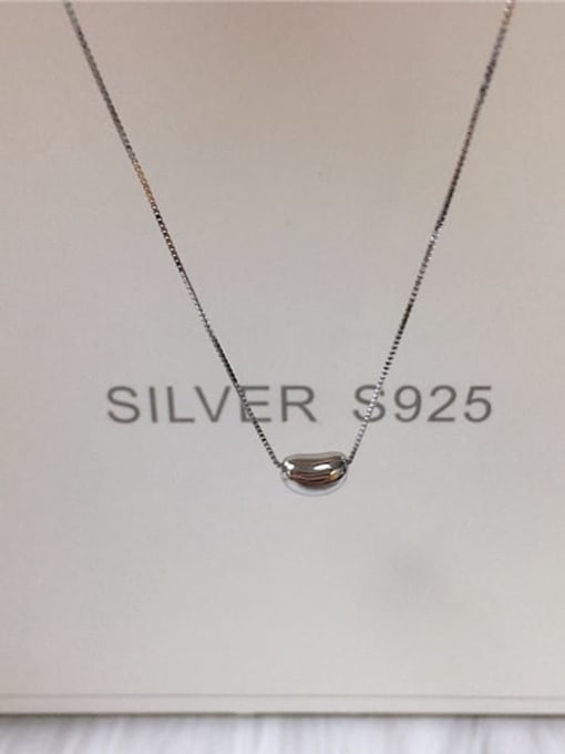 Silver 925 Sterling Silver Irregular Dainty Locket Necklace