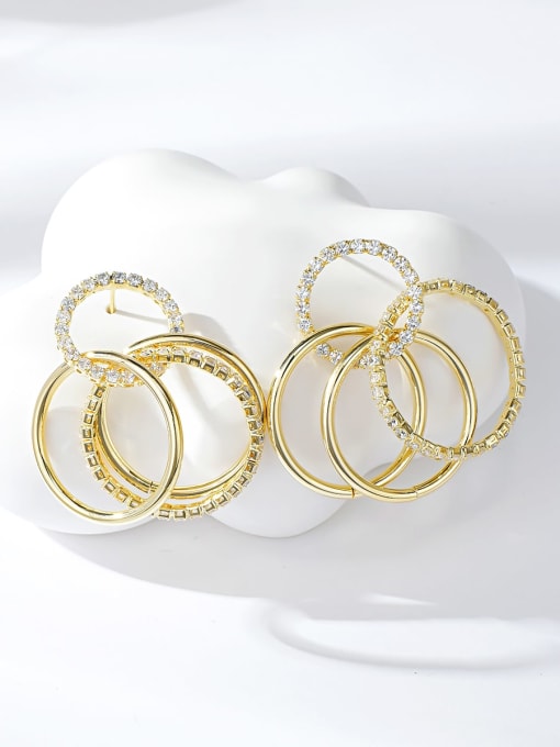 KEVIN Brass Cubic Zirconia Geometric Luxury Drop Earring 0