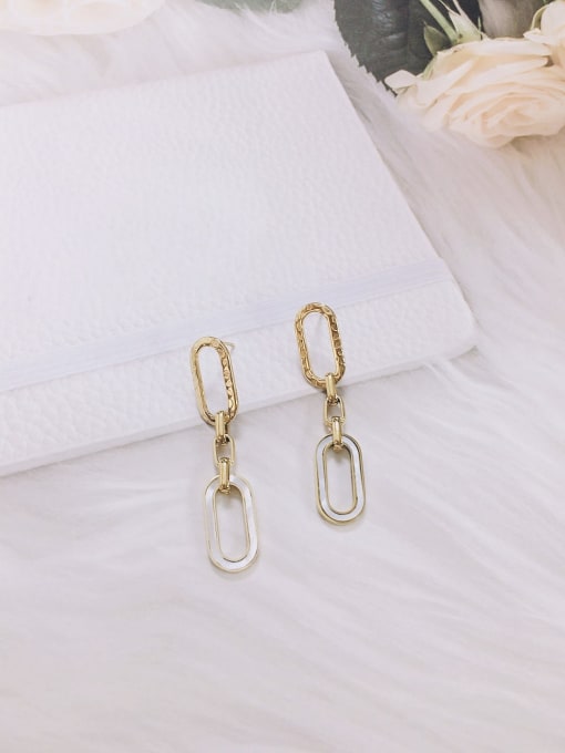 KEVIN Stainless steel Shell Oval Trend Drop Earring