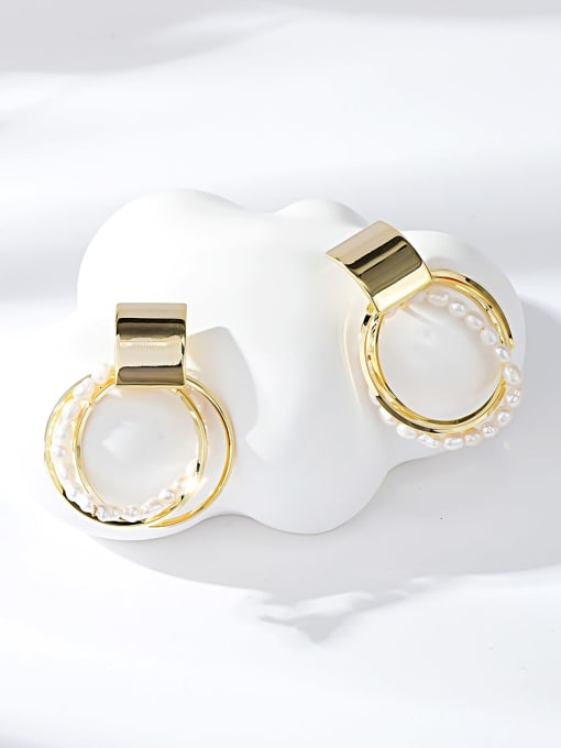 KEVIN Brass Pearl Earrings 0