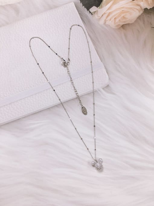 KEVIN Brass Cubic Zirconia Girl Dainty Initials Necklace