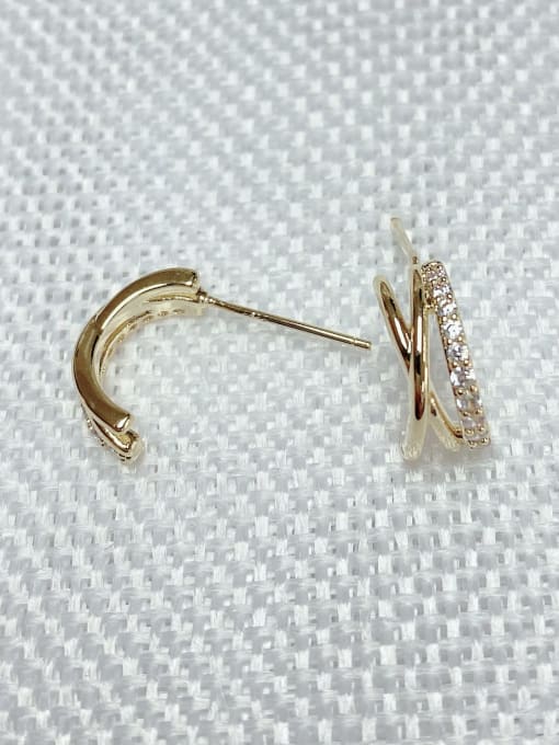 KEVIN Brass Cubic Zirconia Irregular Trend Stud Earring 1