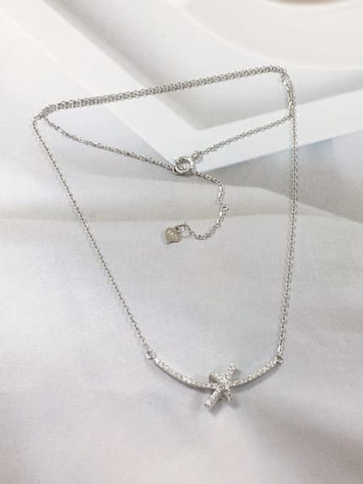 Silver 925 Sterling Silver Cubic Zirconia Irregular Dainty Initials Necklace