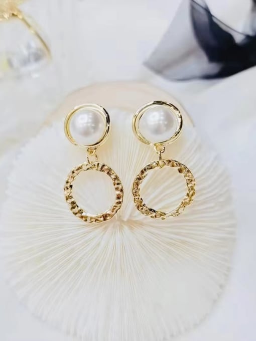 KEVIN Zinc Alloy Imitation Pearl Round Trend Drop Earring