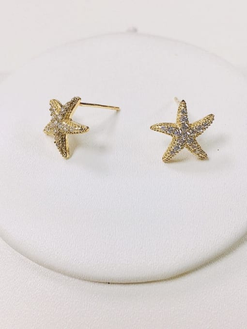 KEVIN Brass Cubic Zirconia Star Dainty Stud Earring