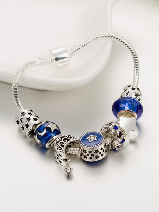KEVIN Copper Alloy Crystal Lampwork Stone Irregular Luxury Charm Bracelet