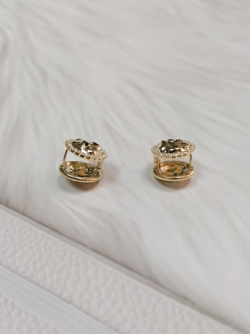 KEVIN Brass Cubic Zirconia Irregular Trend Huggie Earring