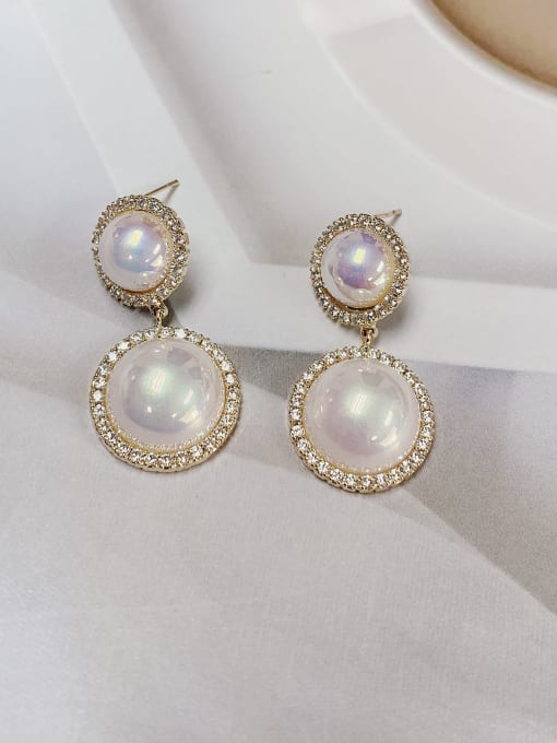 KEVIN Zinc Alloy Imitation Pearl Round Trend Drop Earring 0