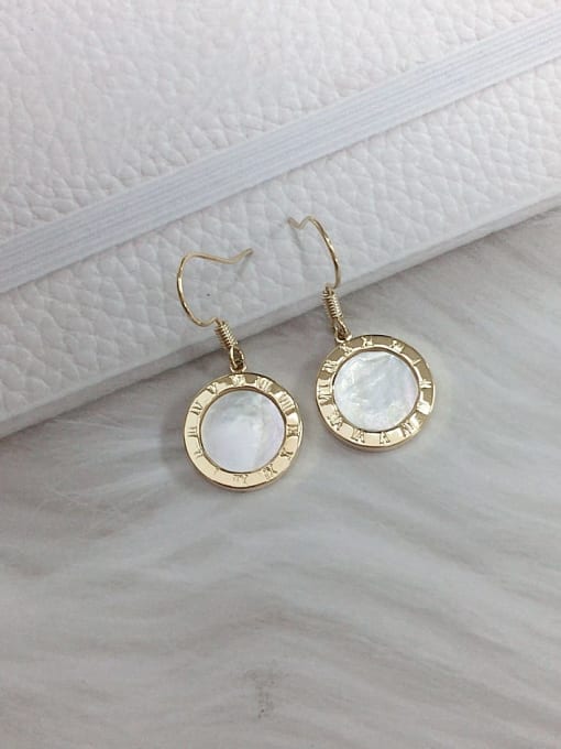 KEVIN Zinc Alloy Shell Round Trend Hook Earring 0