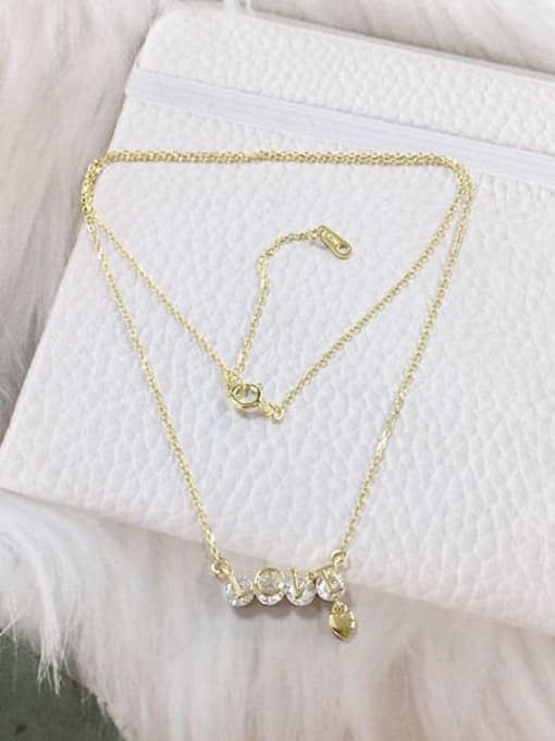 Gold 925 Sterling Silver Cubic Zirconia Irregular Dainty Initials Necklace