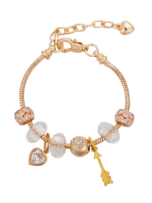 KEVIN Copper Alloy Crystal Heart Trend Charm Bracelet 1