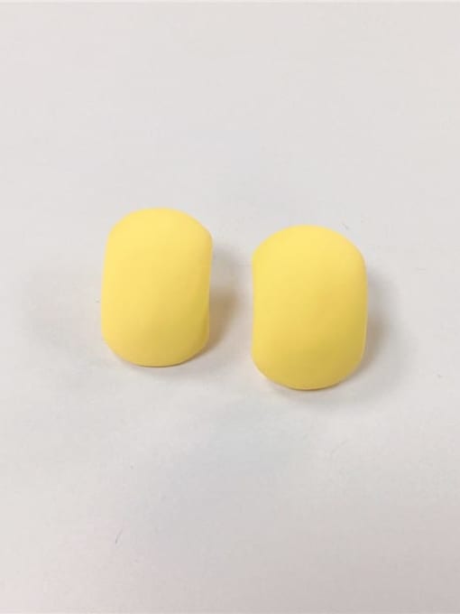 Yellow Zinc Alloy Enamel Irregular Trend Stud Earring