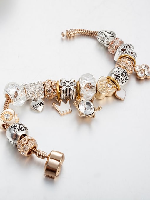 KEVIN Copper Alloy Crystal Enamel Crown Classic Charm Bracelet 2