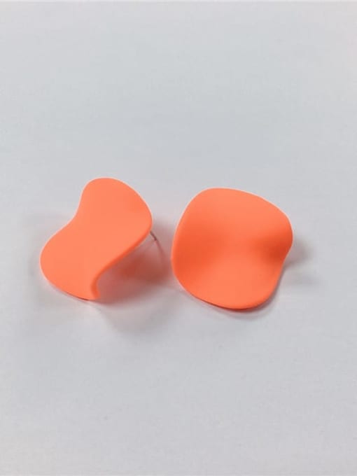 orange Zinc Alloy Enamel Irregular Trend Stud Earring