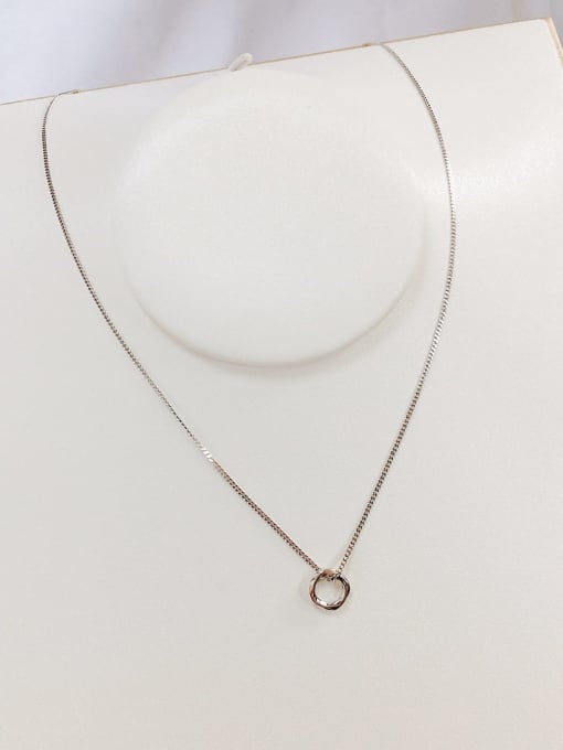 KEVIN 925 Sterling Silver Round Dainty Link Necklace 2
