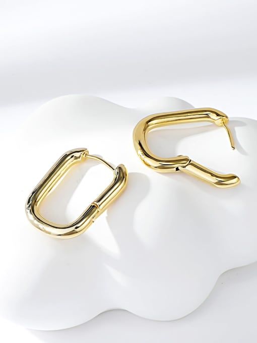 Electric sand gold Brass Huggie Earring