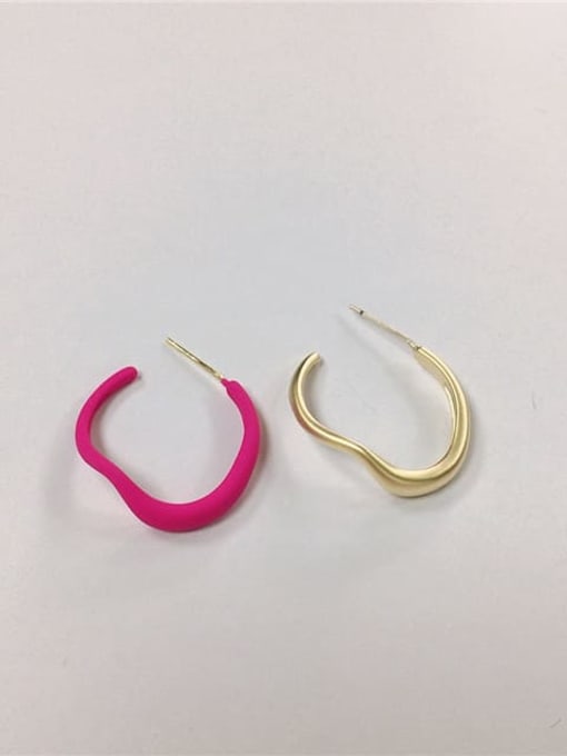 Ibecca Brass Enamel Irregular Minimalist Hoop Earring 0