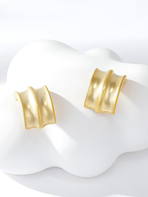 Electric sand gold Zinc Alloy Gold Plated Irregular Stud Earring