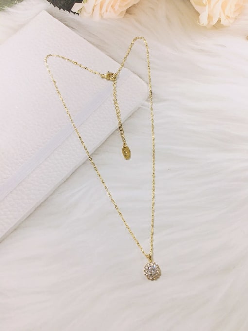 KEVIN Cubic Zirconia Round Dainty Link Necklace