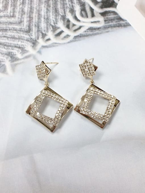 KEVIN Brass Cubic Zirconia Square Trend Drop Earring 0