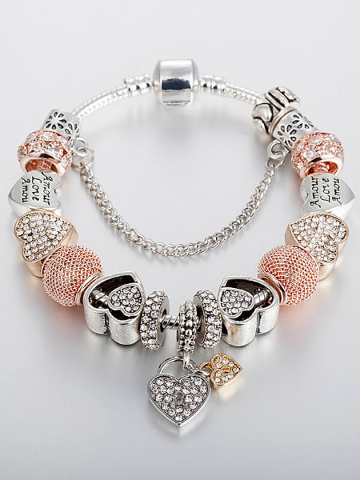 KEVIN Tin Alloy Rhinestone Pentagram Luxury Charm Bracelet