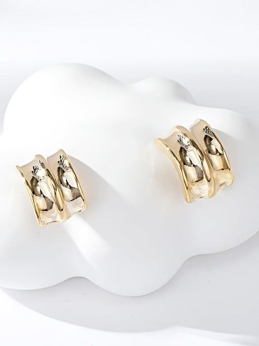 Gold Zinc Alloy Gold Plated Irregular Stud Earring