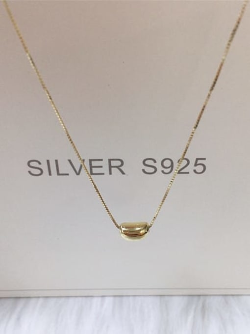 Gold 925 Sterling Silver Irregular Dainty Locket Necklace