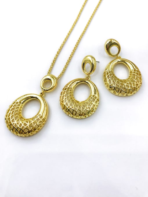 VIENNOIS Minimalist Oval Zinc Alloy Earring and Necklace Set 0