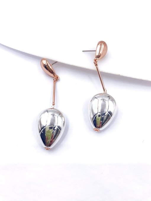 rose gold+imitation rhodium Zinc Alloy Water Drop Minimalist Drop Earring