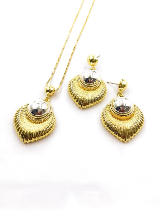 VIENNOIS Trend Leaf Zinc Alloy Earring and Necklace Set