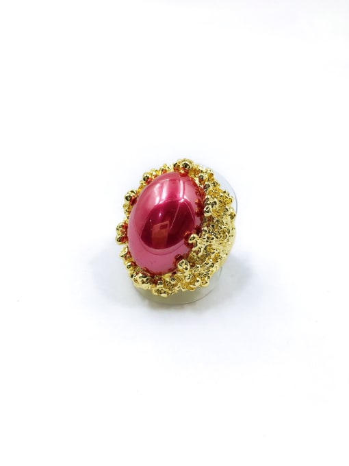 VIENNOIS Zinc Alloy Imitation Pearl Red Trend Band Ring 0