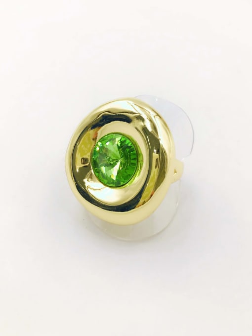 Green Zinc Alloy Glass Stone Green Irregular Trend Band Ring