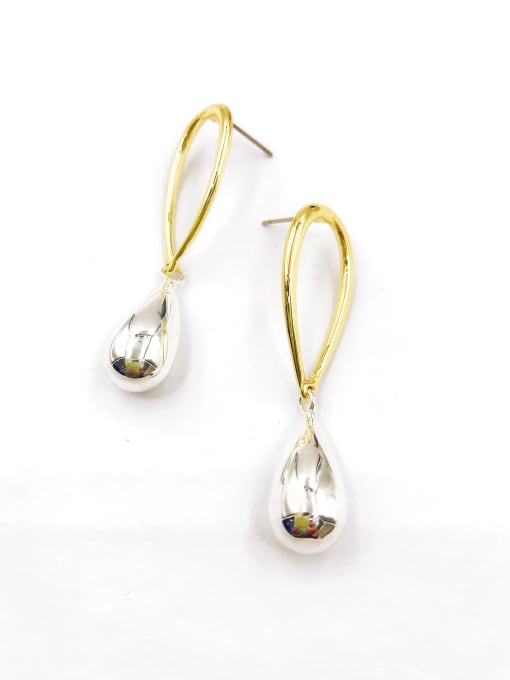 gold+imitation rhodium Zinc Alloy Water Drop Minimalist Drop Earring
