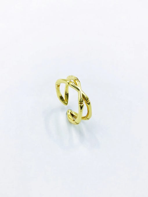 VIENNOIS Brass Letter Trend Band Ring 0