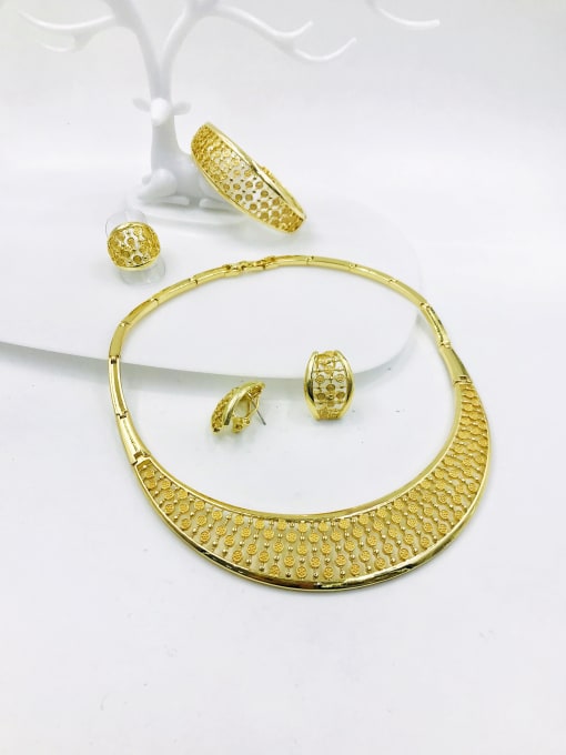 VIENNOIS Zinc Alloy Luxury Ring Earring Bangle And Necklace Set 0