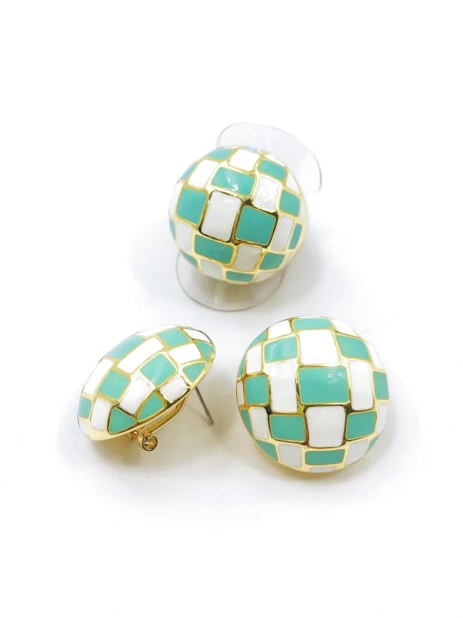 VIENNOIS Trend Round Zinc Alloy Enamel Ring And Earring Set