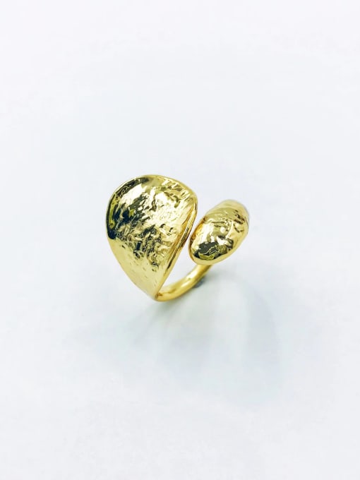 VIENNOIS Brass Irregular Trend Band Ring 0