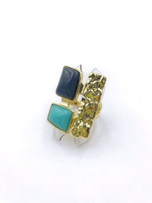 VIENNOIS Zinc Alloy Resin Multi Color Irregular Trend Band Ring