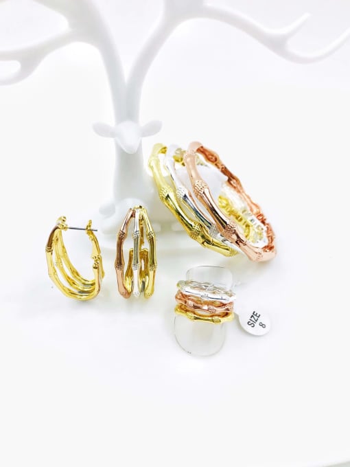 VIENNOIS Zinc Alloy Trend Irregular Ring Earring And Bracelet Set 0