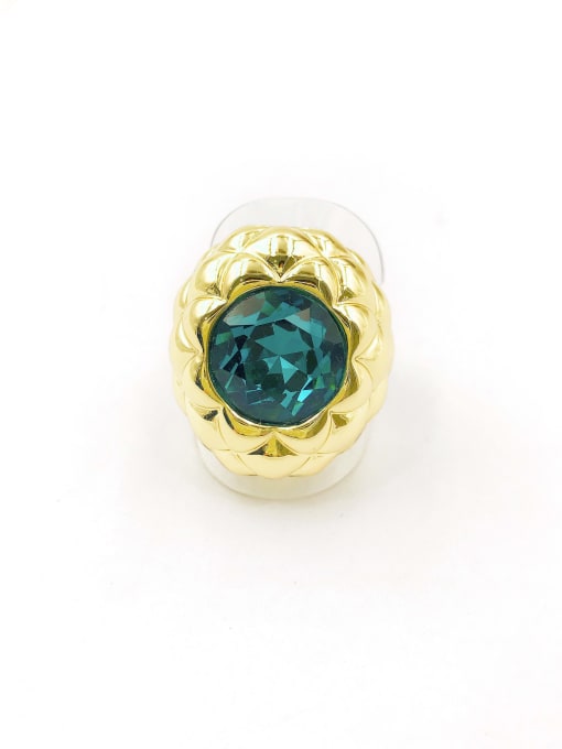 VIENNOIS Zinc Alloy Glass Stone Blue Trend Band Ring 0