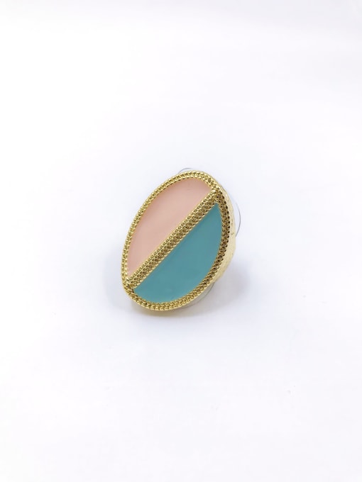 VIENNOIS Zinc Alloy Enamel Oval Trend Band Ring 0